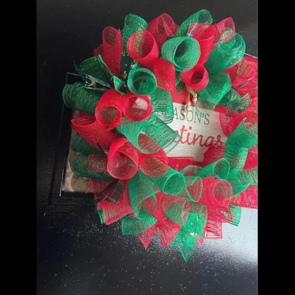 Handmade Wreath! Christmas or Holiday Themed! Season's Greetings!